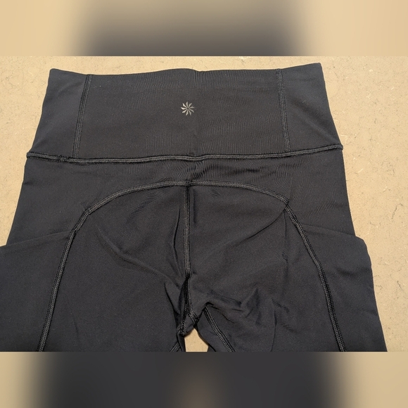 Athleta Capri Crop Leggings Stash Pockets Mesh High Rise size XS, color blue - Picture 4 of 10